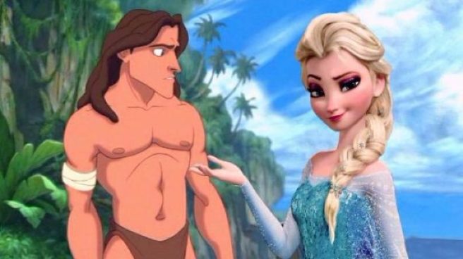 Wait… WHAT? So apparently Elsa, Anna and Tarzan are SIBLINGS