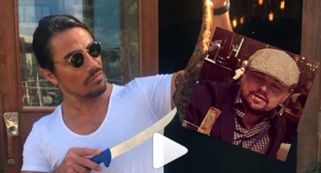 Leo DiCaprio had his meat salted by #SaltBae and he was DROOLING