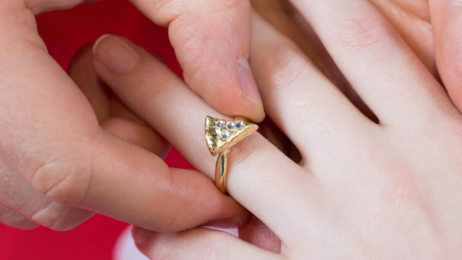 What? This pizza engagement ring is one cheesy way to propose