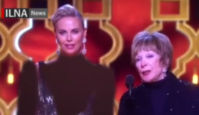 What? Iranian TV photoshopped clothes onto Charlize’s Oscar look