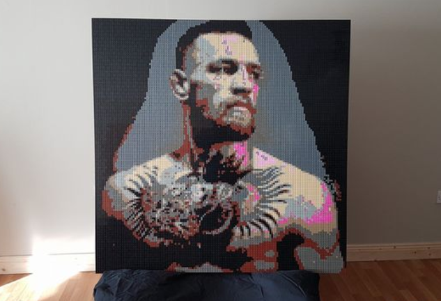 Irish lads make Conor McGregor mosaic using only Lego bricks