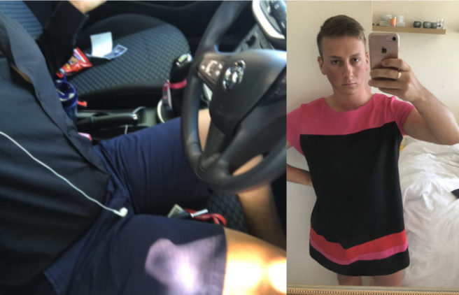Man sent home for wearing shorts returns to work in mother’s dress