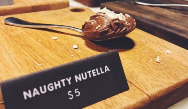Ah here…This cafe is selling a spoonful of Nutella for five quid