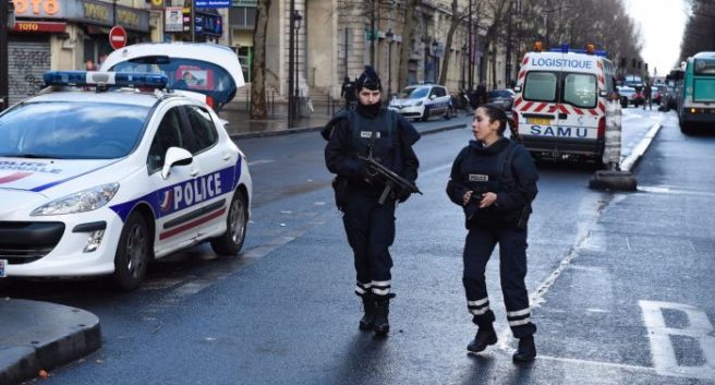 Security operation underway in the Champs-Elysees district in Paris