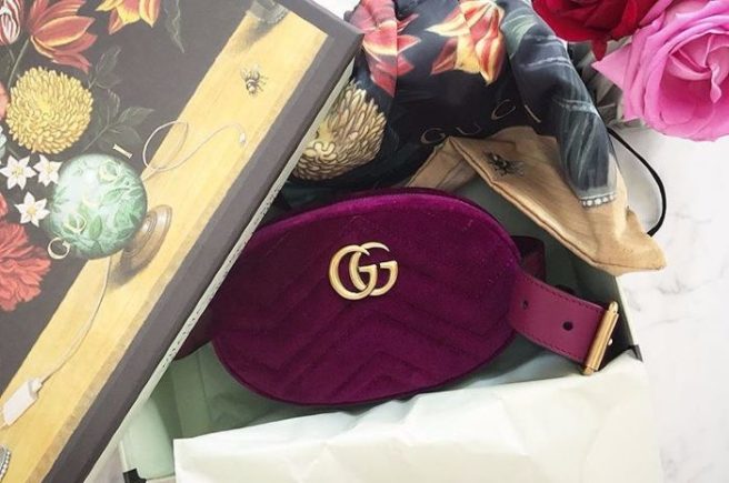 gucci velvet bum bag