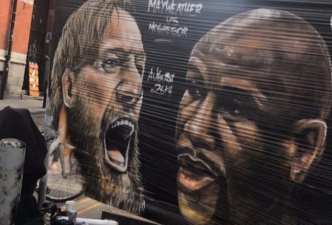 An EPIC McGregor vs Mayweather mural just went up in Temple Bar