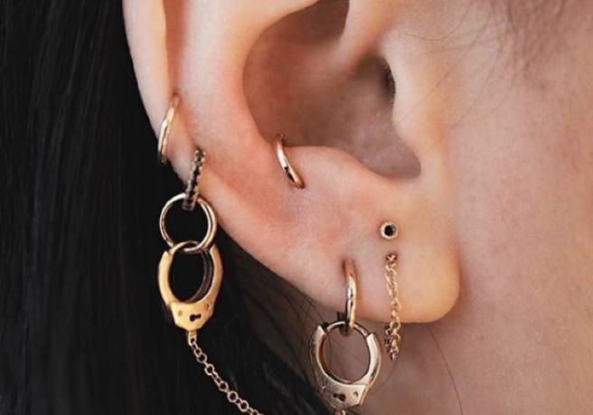 MISSOMA Articulated Triple Stone Stud Earrings