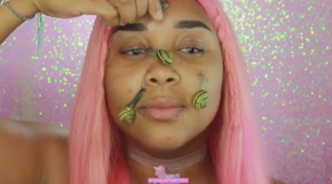 This baffling beauty guru uses real live SNAILS in her beauty regimen