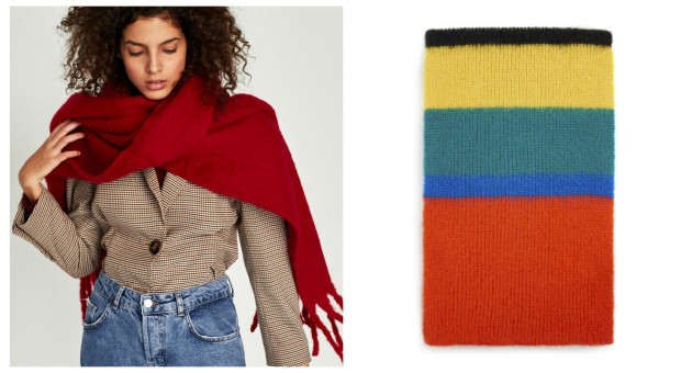 zara red scarf