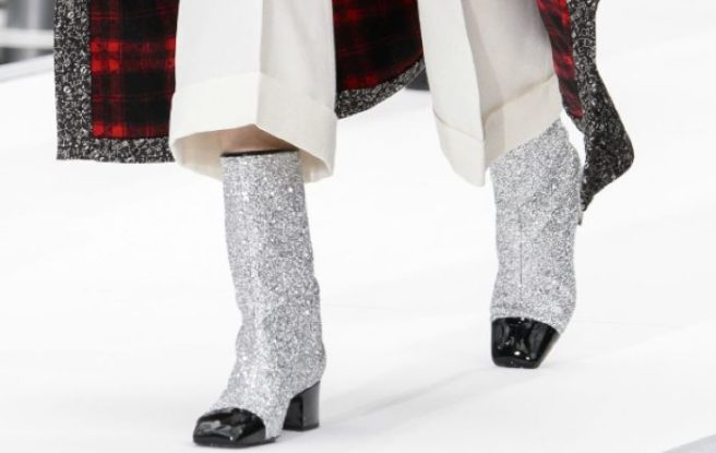 chanel glitter boots