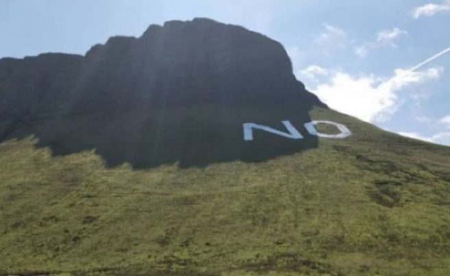 Giant ‘NO’ sign removed from the side of Ben Bulben Mountain