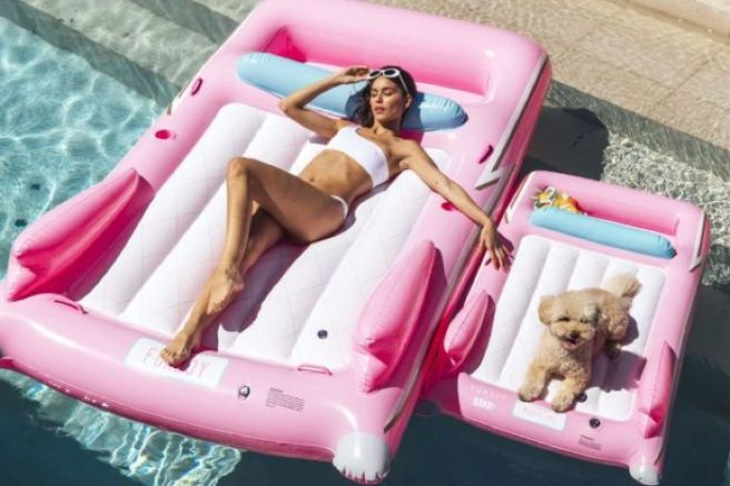 Treat yourself and your doggo to matching pool floats this summer