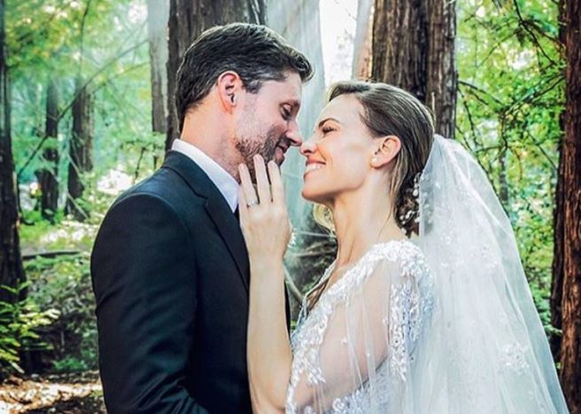 Hilary Swank secretly marries in a magical forest wedding