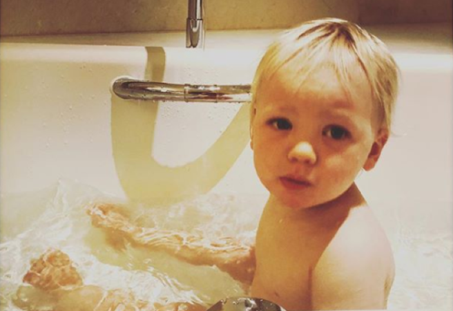 Beach day: Pink shares adorable photo of her one-year-old son