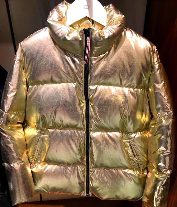 tommy hilfiger gold puffer jacket