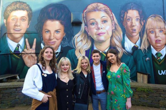 Cast of Derry Girls join the Northern Ireland abortion rights protest