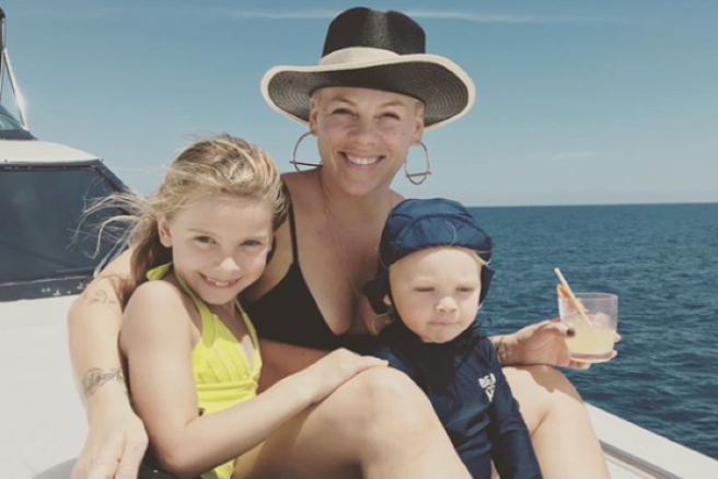 Pink defends her kids running through a Holocaust memorial