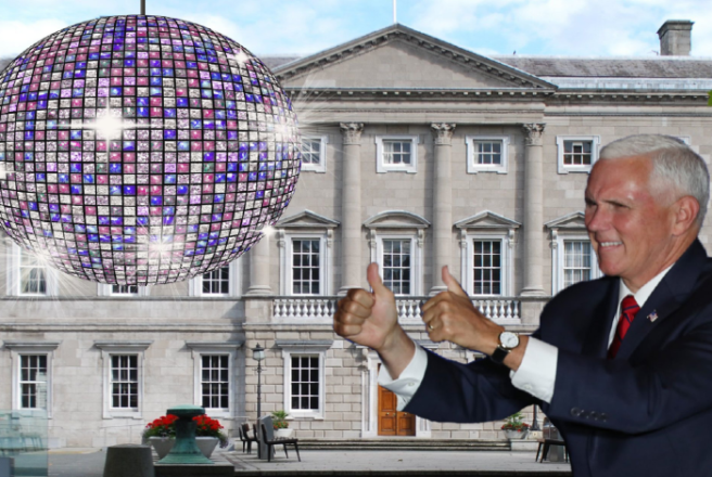 Disco at the Dáil to protest US Vice-President Mike Pence’s visit