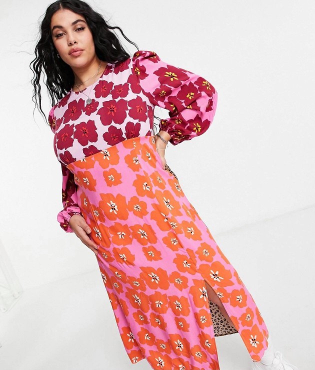 Follow the love cream long sleeve button front midi dress Clearance