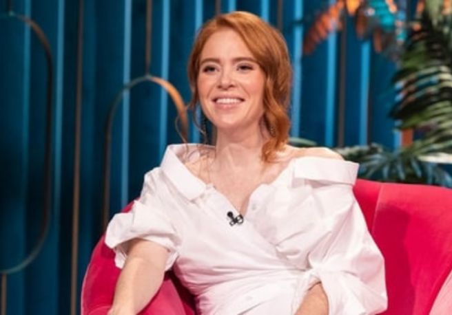 Angela Scanlon appears to announce the arrival of her second child