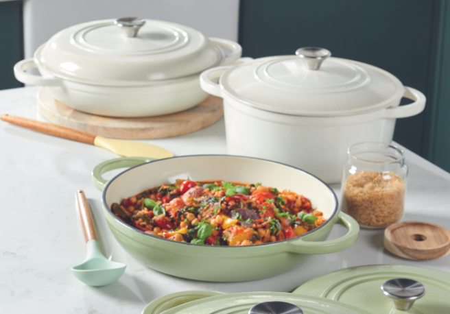 Obsessed! Aldi launches pastel range of cast iron dishes