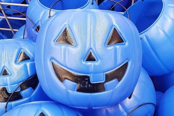 You might see trick-or-treaters with blue buckets this Halloween