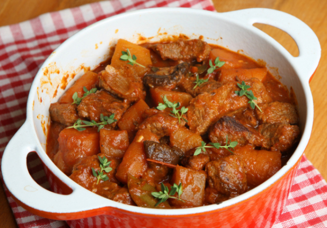 Recipe: Beef and winter vegetable stew with red wine sauce